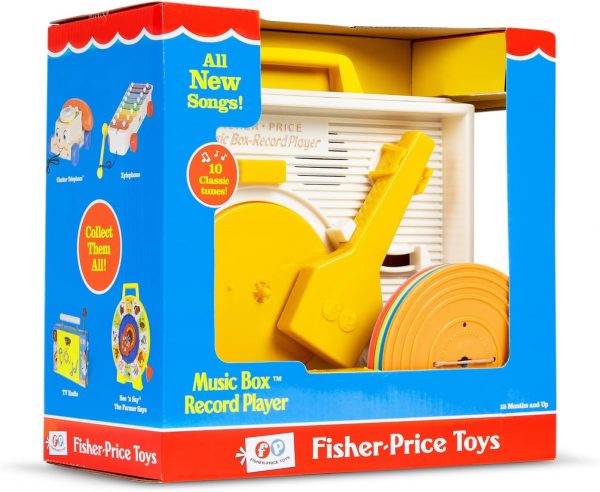 Elm Mart Fisher Price Classics - Record Player - Retro, Tactile Interactive Retro Toy for Kids, Girls, Boys, Toddlers, Baby, Preeschooler, Unisex 18 Months +