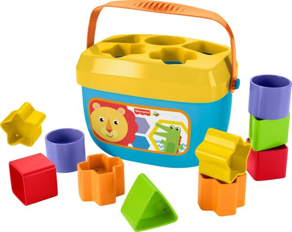 Elm Mart Fisher-Price Infant Toy Set with Baby’s First Blocks (10 Shapes) and Rock-a-Stack Ring Stacking Toy for Ages 6+ Months (Amazon Exclusive)