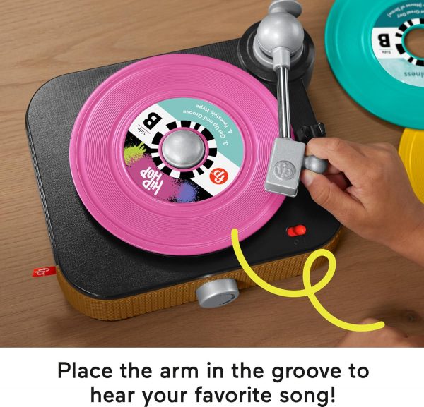 Elm mart Fisher-Price Musical Toy, Rockin’ Record Player for Preschool Pretend Play for Kids Ages 3+ Year