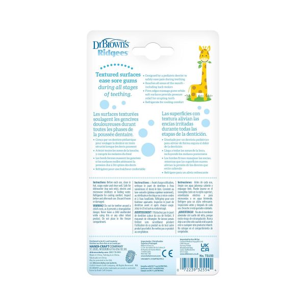 Elm Mart Dr. Brown's Ridgees Giraffe, Massaging Baby Teether, Designed by a Pediatric Dentist, BPA Free,3m+