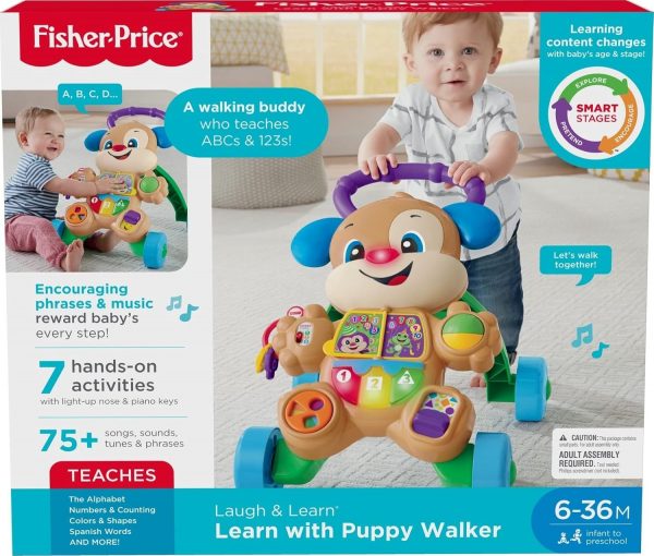 Elm Mart Fisher-Price Baby Toy Laugh & Learn Smart Stages Learn with Puppy Walker with Music Lights & Activities for Infants Ages 6+ Months