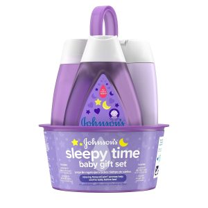 Elm Mart Johnson's Sleepy Time Bedtime Baby Gift Set with Relaxing NaturalCalm Aromas, Bedtime Baby Bath Shampoo, Wash & Lotion Essentials, Hypoallergenic & Paraben-Free, 4 Items