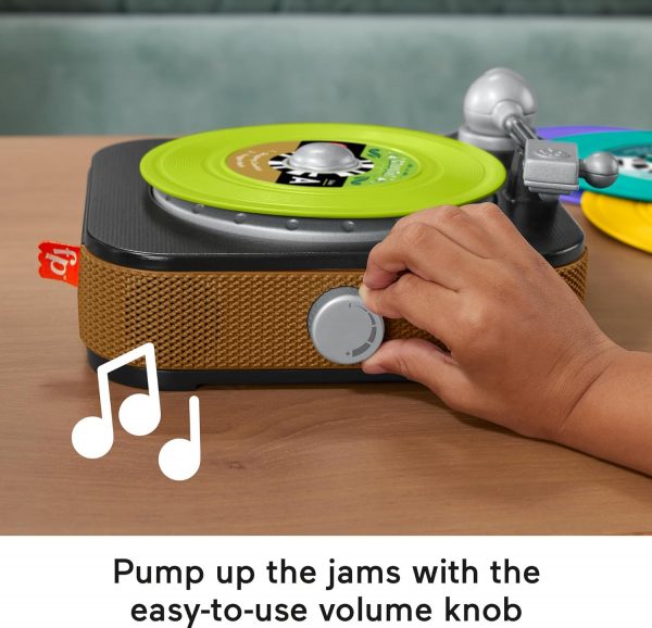 Elm mart Fisher-Price Musical Toy, Rockin’ Record Player for Preschool Pretend Play for Kids Ages 3+ Year