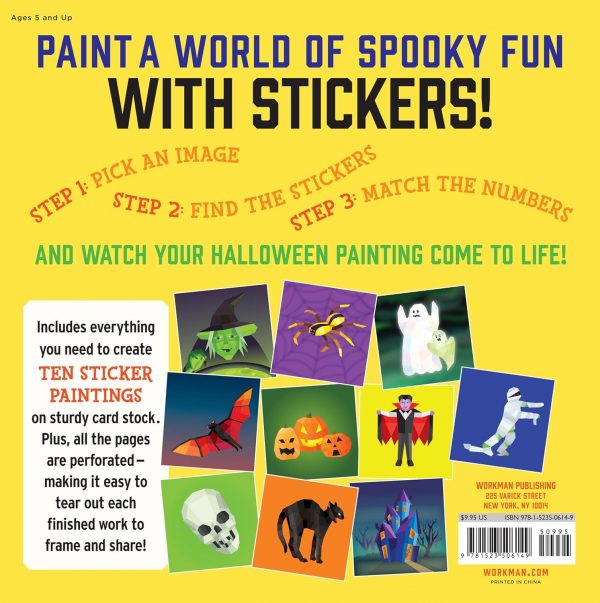 Elm Mart Hallowwen Paint by Sticker Kids: Create 10 Pictures One Sticker at a Time! Includes Glow-in-the-Dark Stickers Paperback