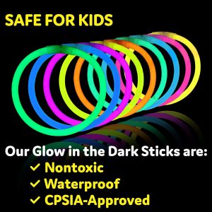 Elm Mart 100 Ultra Bright Glow Sticks Bracelets and Necklaces - Premium Glow in the Dark Party Supplies and Decorations - Bulk 8