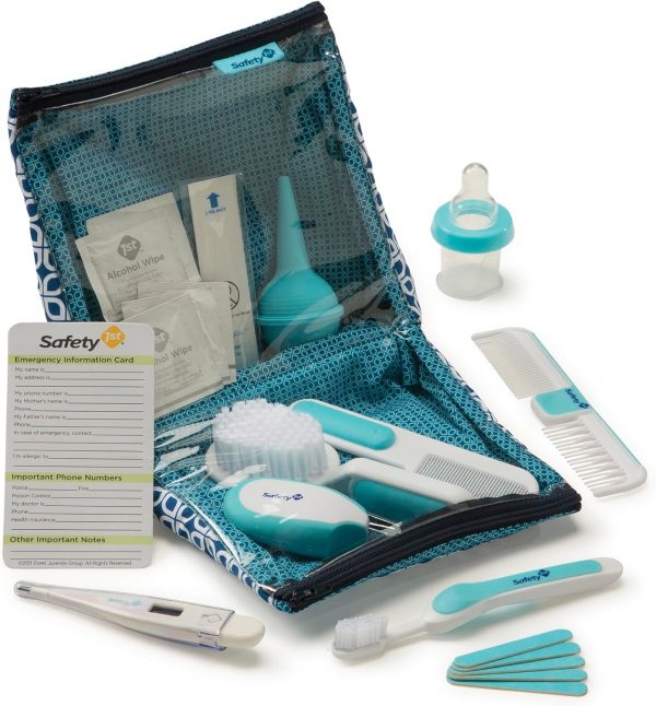 Elm Mart Safety 1st Deluxe 25-Piece Baby Healthcare and Grooming Kit (Arctic Blue)