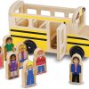 Elm Mart Melissa & Doug School Bus Wooden Toy Set With 7 Figures, Pretend Play, Classic Toys For Kids