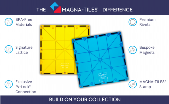 Elm Mart MAGNA-TILES Space 32-Piece Magnetic Construction Set, The Original Magnetic Building Brand