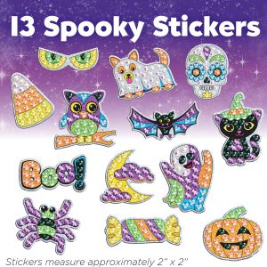 Elm Mart Creativity for Kids Big Gem Diamond Painting Kit - Halloween Stickers and Suncatchers - Halloween DIY Crafts for Kids, Halloween Activities and Gifts for Kids Ages 6-8+