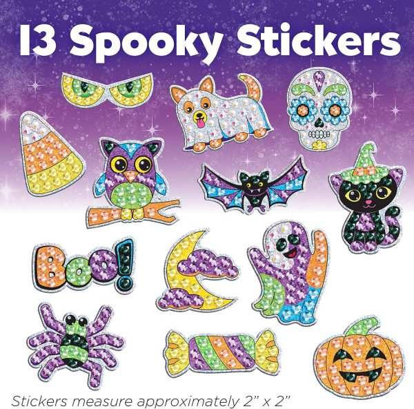 Elm Mart Creativity for Kids Big Gem Diamond Painting Kit - Halloween Stickers and Suncatchers - Halloween DIY Crafts for Kids, Halloween Activities and Gifts for Kids Ages 6-8+