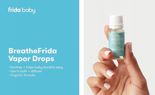 Elm Mart Frida Baby Breathefrida Vapor Bath Drops, Baby Congestion Relief with Eucalyptus Essential Oil for Humidifier, Aromatherapy Oil Help Baby Breathe Easy