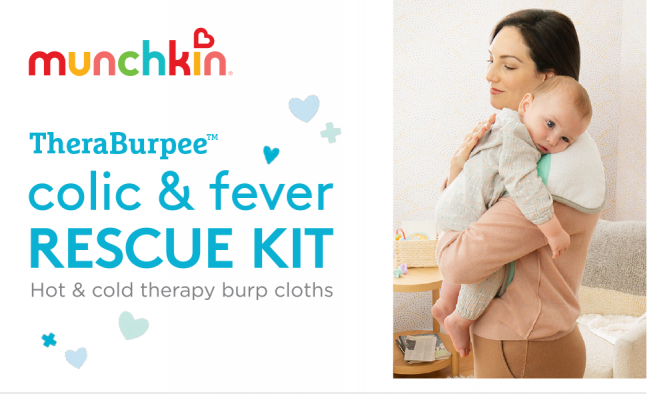 Elm Mart Munchkin® TheraBurpee Colic & Fever Rescue Kit with Hot & Cold Therapy Burp Cloths