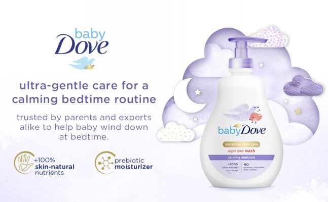 Elm Mart Baby Dove Sensitive Skin Care Baby Wash Calming Moisture For a Calming Bath Wash Hypoallergenic and Tear-Free, Washes Away Bacteria 13 oz