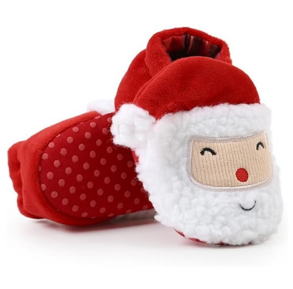 Elmmart Ohwawadi Infant Slippers Cozy Fleece Booties Soft Bottom Warm Cartoon Socks Newborn Crib Shoes