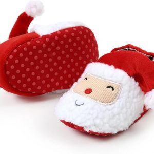 Elmmart Ohwawadi Infant Slippers Cozy Fleece Booties Soft Bottom Warm Cartoon Socks Newborn Crib Shoes