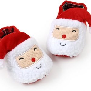 Elmmart Ohwawadi Infant Slippers Cozy Fleece Booties Soft Bottom Warm Cartoon Socks Newborn Crib Shoes