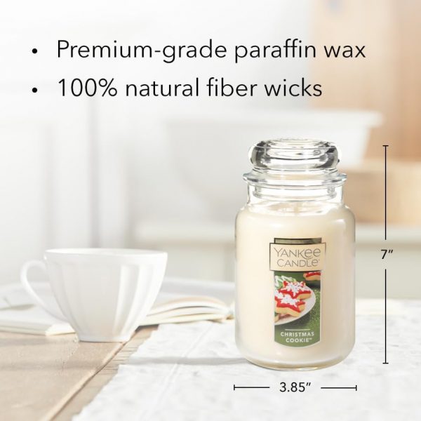 Elmmart Yankee Christmas Candle Cookie Scented, Classic 22oz Large Jar Single Wick Candle, Over 110 Hours of Burn Time, Perfect for Holiday Gifting and Celebration