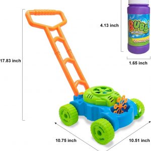 Elm Mart Lydaz Bubble Lawn Mower for Toddlers 1-3, Kids Bubble Blower Maker Machine, Outdoor Summer Push Backyard Gardening Toys, Christmas Birthday Gifts Toys for Preschool Baby Boys Girls Age 1 2 3+ Year Old