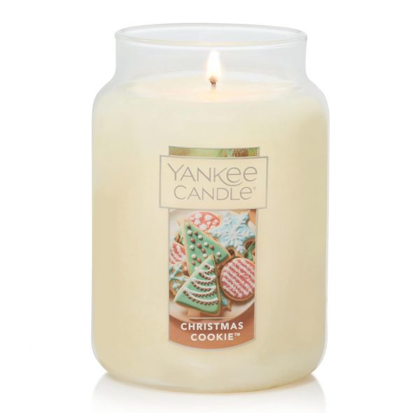 Elmmart Yankee Christmas Candle Cookie Scented, Classic 22oz Large Jar Single Wick Candle, Over 110 Hours of Burn Time, Perfect for Holiday Gifting and Celebration