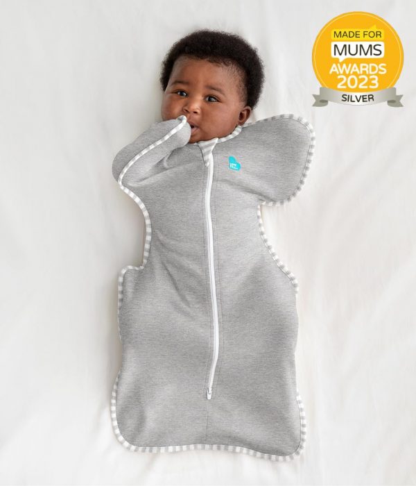 Elmmart Love To Dream Swaddle UP, Gray, Newborn, 5-8.5 lbs., Dramatically better sleep, Allow baby to sleep in their preferred arms up position for self-soothing, snug fit calms startle reflex