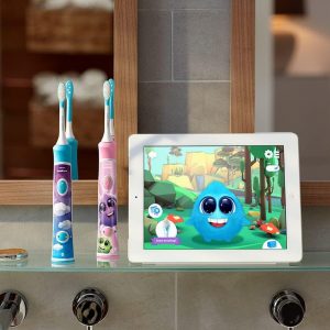 Elm Mart Philips Sonicare for Kids 3+ Bluetooth Connected Rechargeable Electric Toothbrush, Interactive for Better Brushing, Turquoise, HX6321/02