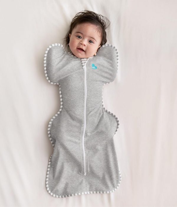 Elmmart Love To Dream Swaddle UP, Gray, Newborn, 5-8.5 lbs., Dramatically better sleep, Allow baby to sleep in their preferred arms up position for self-soothing, snug fit calms startle reflex