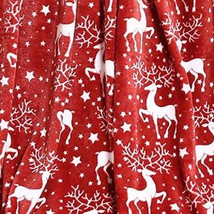 Elmmart Elegant Comfort Velvet Touch Ultra Plush Christmas Holiday Printed Fleece Throw/Blanket 50 x 60inch, (Reindeer)