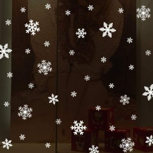 Elmmart LUDILO 135Pcs Christmas Window Clings Snowflakes Window Decals Static Window Stickers for Christmas Decorations Window Décor Ornaments Xmas Party Supplies Thanksgiving Party Décor