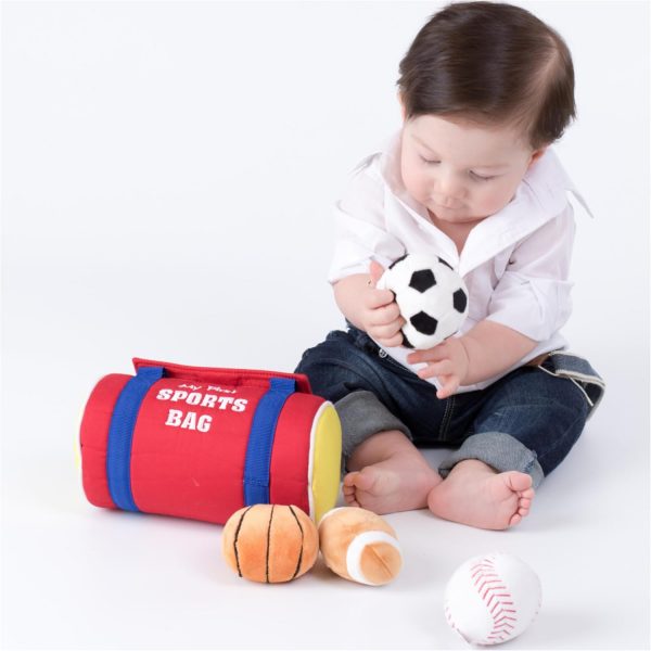 Elmmart Baby GUND My First Sports Bag Stuffed Plush Playset, Baby Gift Toys for Boys and Girls Ages 1 & Up, 5 Piece, 8"