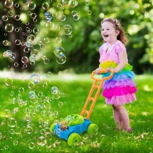 Elm Mart Lydaz Bubble Lawn Mower for Toddlers 1-3, Kids Bubble Blower Maker Machine, Outdoor Summer Push Backyard Gardening Toys, Christmas Birthday Gifts Toys for Preschool Baby Boys Girls Age 1 2 3+ Year Old