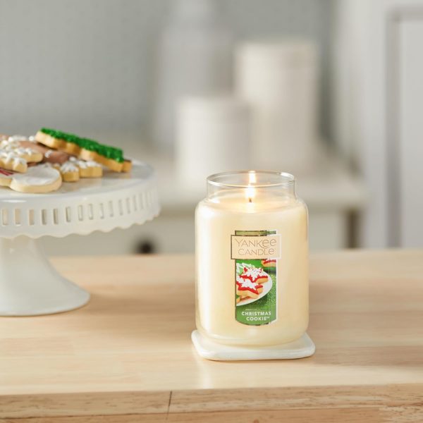 Elmmart Yankee Christmas Candle Cookie Scented, Classic 22oz Large Jar Single Wick Candle, Over 110 Hours of Burn Time, Perfect for Holiday Gifting and Celebration