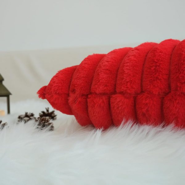 Elmmart JOJUSIS Pack of 2 Pillow Covers Faux Fur Plush Decorative Christmas Red Throw Couch Cushion Case Soft Pillowcases (Red, 18 x 18-Inch)