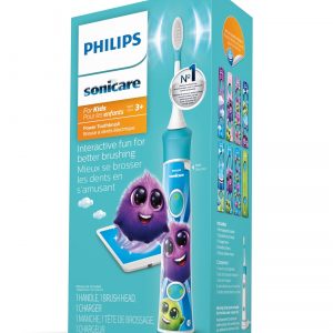 Elm Mart Philips Sonicare for Kids 3+ Bluetooth Connected Rechargeable Electric Toothbrush, Interactive for Better Brushing, Turquoise, HX6321/02