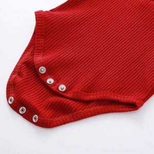 Elmmart Newborn Clothes Set Baby Boy Girl Ribbed Knitted Cotton Long Sleeve Romper Long Pants Solid Color Fall Winter Outfits