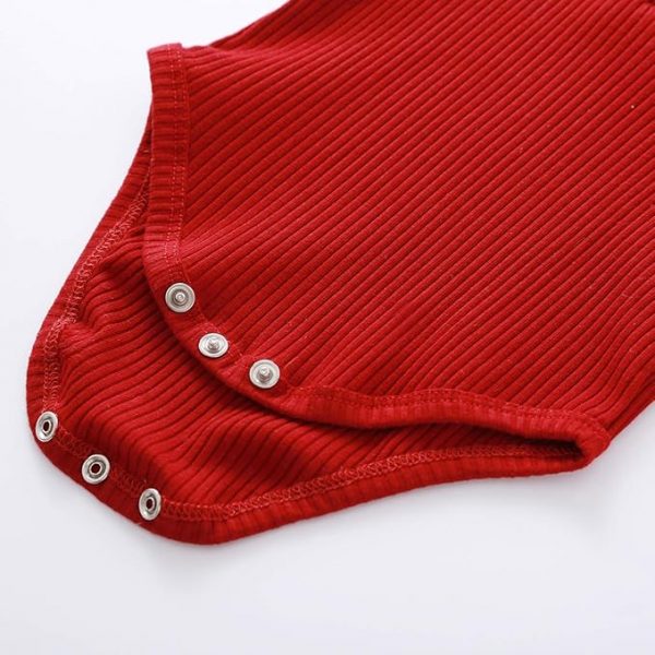 Elmmart Newborn Clothes Set Baby Boy Girl Ribbed Knitted Cotton Long Sleeve Romper Long Pants Solid Color Fall Winter Outfits