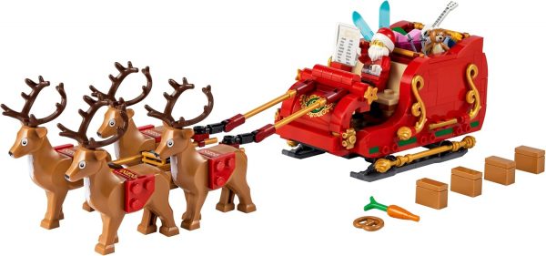 Elmmart LEGO Santa's Sleigh Building Toys for Kids, Boys & Girls, Ages 9+ Indoor Christmas Decorations for Home W/Santa Claus Figurine & Reindeer - Gifts for Boys & Girls - 40499