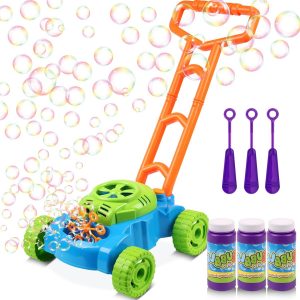 Elm Mart Lydaz Bubble Lawn Mower for Toddlers 1-3, Kids Bubble Blower Maker Machine, Outdoor Summer Push Backyard Gardening Toys, Christmas Birthday Gifts Toys for Preschool Baby Boys Girls Age 1 2 3+ Year Old