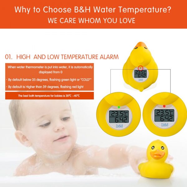 Elm Mart B&H Baby Thermometer, The Infant Baby Bath Floating Toy Safety Temperature Water Thermometer (Classic Duck)