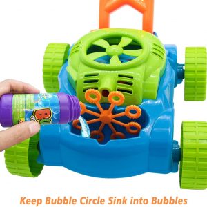 Elm Mart Lydaz Bubble Lawn Mower for Toddlers 1-3, Kids Bubble Blower Maker Machine, Outdoor Summer Push Backyard Gardening Toys, Christmas Birthday Gifts Toys for Preschool Baby Boys Girls Age 1 2 3+ Year Old