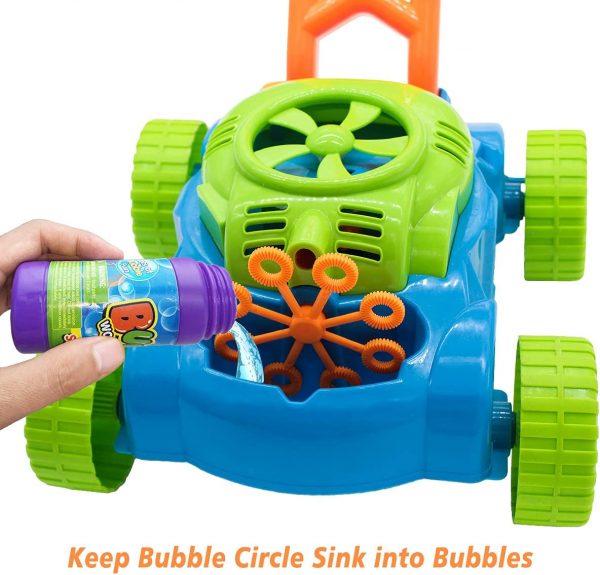 Elm Mart Lydaz Bubble Lawn Mower for Toddlers 1-3, Kids Bubble Blower Maker Machine, Outdoor Summer Push Backyard Gardening Toys, Christmas Birthday Gifts Toys for Preschool Baby Boys Girls Age 1 2 3+ Year Old