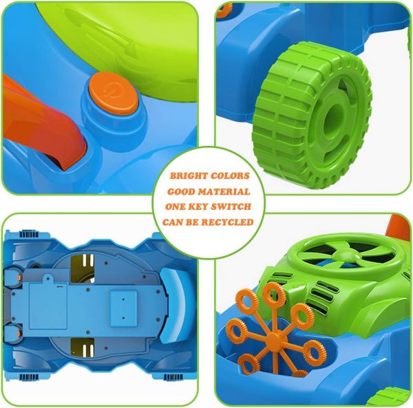 Elm Mart Lydaz Bubble Lawn Mower for Toddlers 1-3, Kids Bubble Blower Maker Machine, Outdoor Summer Push Backyard Gardening Toys, Christmas Birthday Gifts Toys for Preschool Baby Boys Girls Age 1 2 3+ Year Old