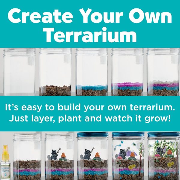 Elm Mart Creativity for Kids Grow 'N Glow Terrarium Kit for Kids - Educational Science Kits Ages 6-8+, Kids Gifts for Boys and Girls, Craft and STEM Projects