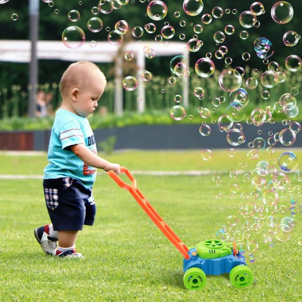 Elm Mart Lydaz Bubble Lawn Mower for Toddlers 1-3, Kids Bubble Blower Maker Machine, Outdoor Summer Push Backyard Gardening Toys, Christmas Birthday Gifts Toys for Preschool Baby Boys Girls Age 1 2 3+ Year Old