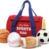 Elmmart Baby GUND My First Sports Bag Stuffed Plush Playset, Baby Gift Toys for Boys and Girls Ages 1 & Up, 5 Piece, 8"