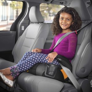 Elm Mart Chicco GoFit Plus Backless Booster Car Seat with LATCH Attachment and Quick-Release LATCH Removal, Portable Travel Booster Seat for children 40-110 lbs. | Iron/Black