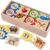 Elm Mart Melissa & Doug Self-Correcting Alphabet Wooden Puzzles With Storage Box (52 pcs)