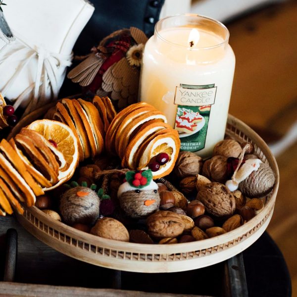 Elmmart Yankee Christmas Candle Cookie Scented, Classic 22oz Large Jar Single Wick Candle, Over 110 Hours of Burn Time, Perfect for Holiday Gifting and Celebration