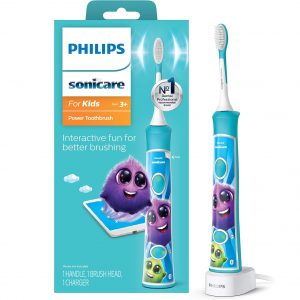 Elm Mart Philips Sonicare for Kids 3+ Bluetooth Connected Rechargeable Electric Toothbrush, Interactive for Better Brushing, Turquoise, HX6321/02