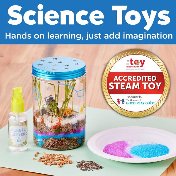 Elm Mart Creativity for Kids Grow 'N Glow Terrarium Kit for Kids - Educational Science Kits Ages 6-8+, Kids Gifts for Boys and Girls, Craft and STEM Projects