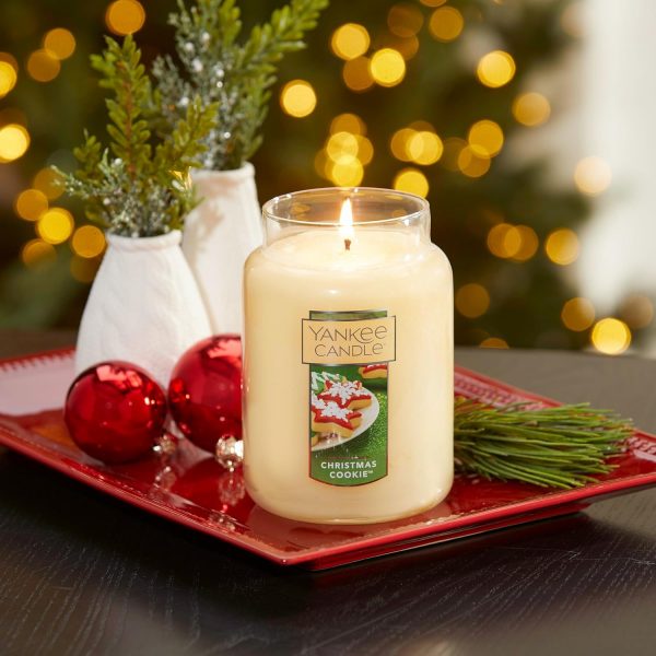 Elmmart Yankee Christmas Candle Cookie Scented, Classic 22oz Large Jar Single Wick Candle, Over 110 Hours of Burn Time, Perfect for Holiday Gifting and Celebration